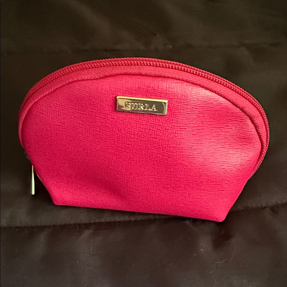 Furla Vibrant Pink Leather Cosmetic Case
